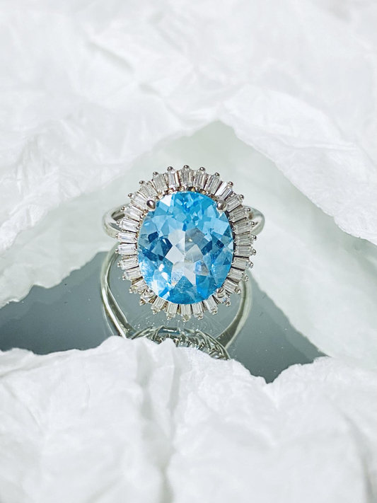 Sky blue topaz ring