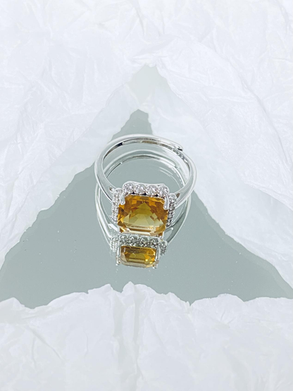 citrine cushion-shaped ring